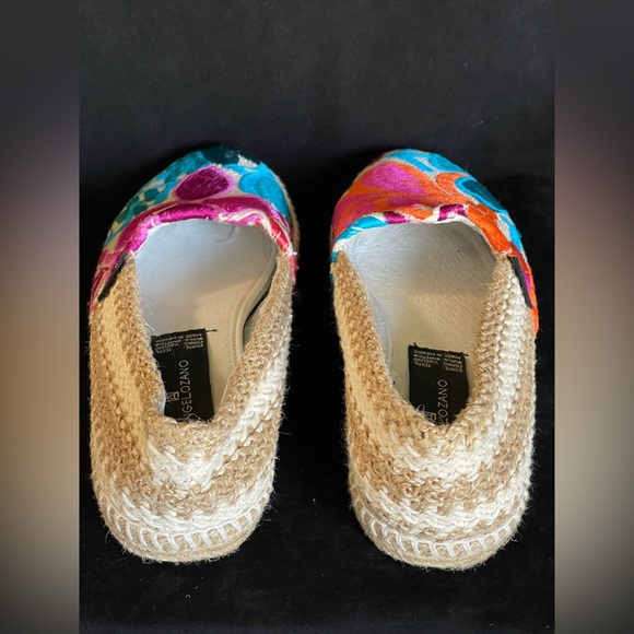 Angelozano Espedrille Slip-on Flats Embroidered Floral Women's Sz 7.5 bright - Picture 5 of 7